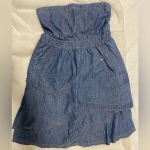 Cute denim tiered halter dress